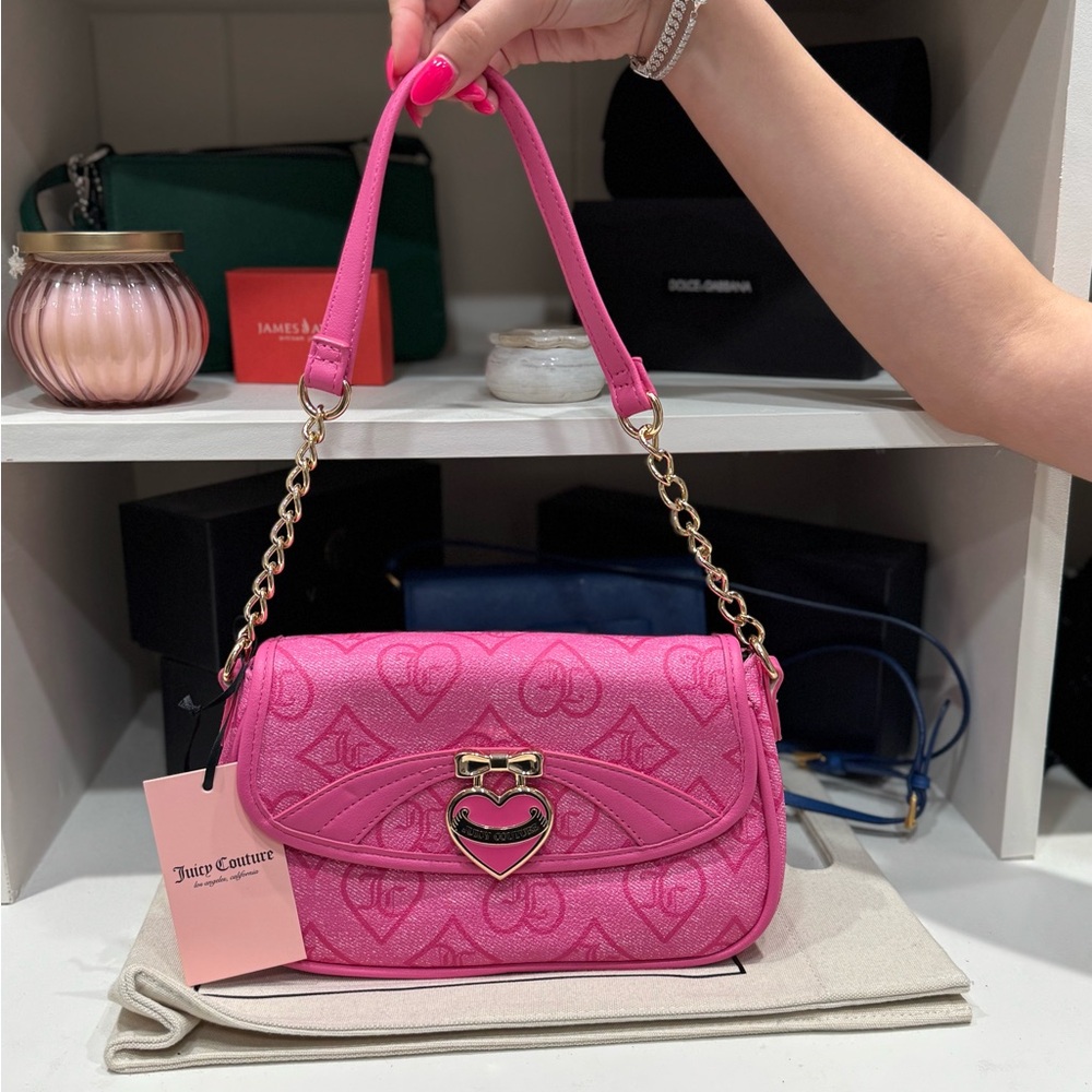 JUICY COUTURE JUICY PINK PRECIOUS MOMENTS FLAP SHOULDER BAG NWT